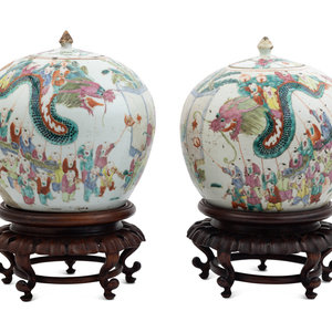 A Pair of Chinese Famille Rose