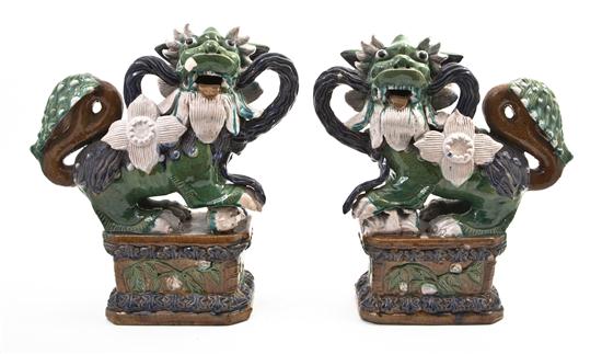 *A Pair of Chinese Glazed Fu Dogs
