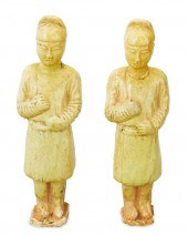 A PAIR OF CHINESE GLAZED EARTH