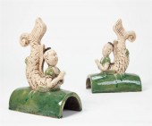 A PAIR OF CHINESE GLAZED CERAM