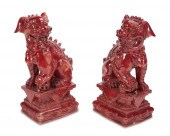 A PAIR OF CHINESE GLAZED CERAM