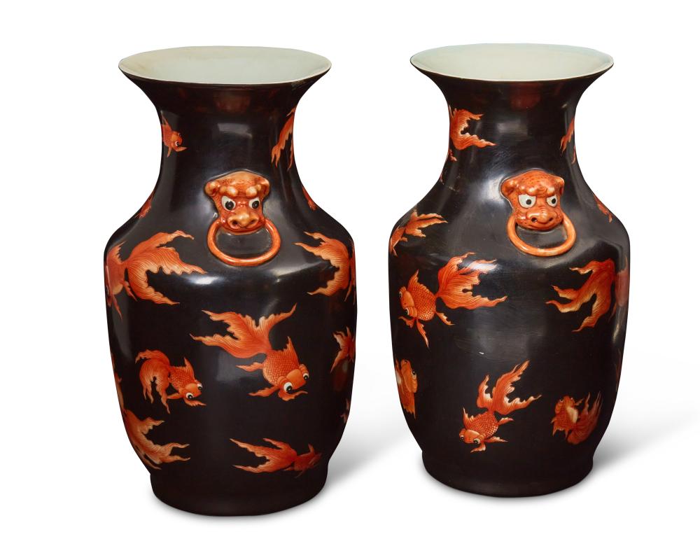 A PAIR OF CHINESE GOLDFISH MOTIF