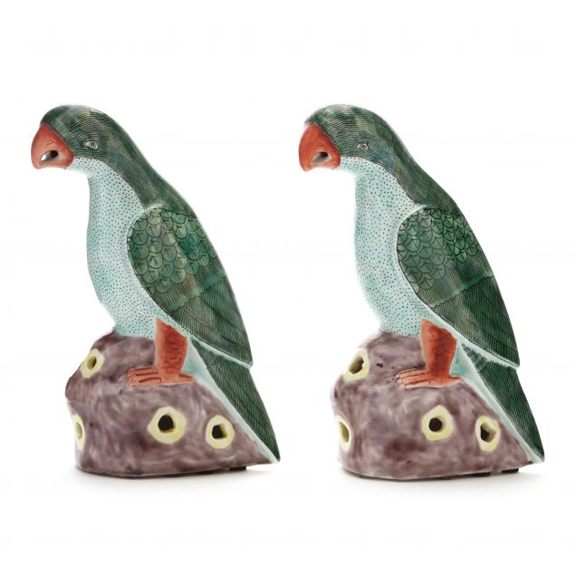 A PAIR OF CHINESE GREEN GLAZED