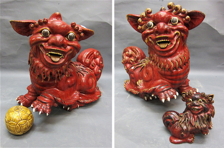 A PAIR OF CHINESE GUARDIAN LIONS of