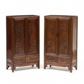 A PAIR OF CHINESE HARDWOOD CAB