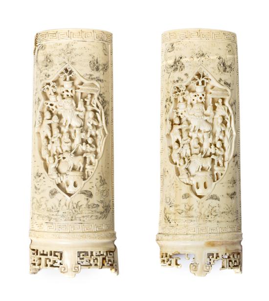 A Pair of Chinese Ivory Wrist Rests