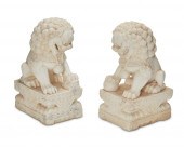 A PAIR OF CHINESE MARBLE GUARD