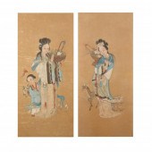 A PAIR OF CHINESE PAINTINGS OF
