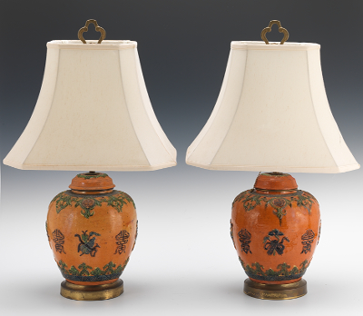 A Pair of Chinese Pottery Ginger