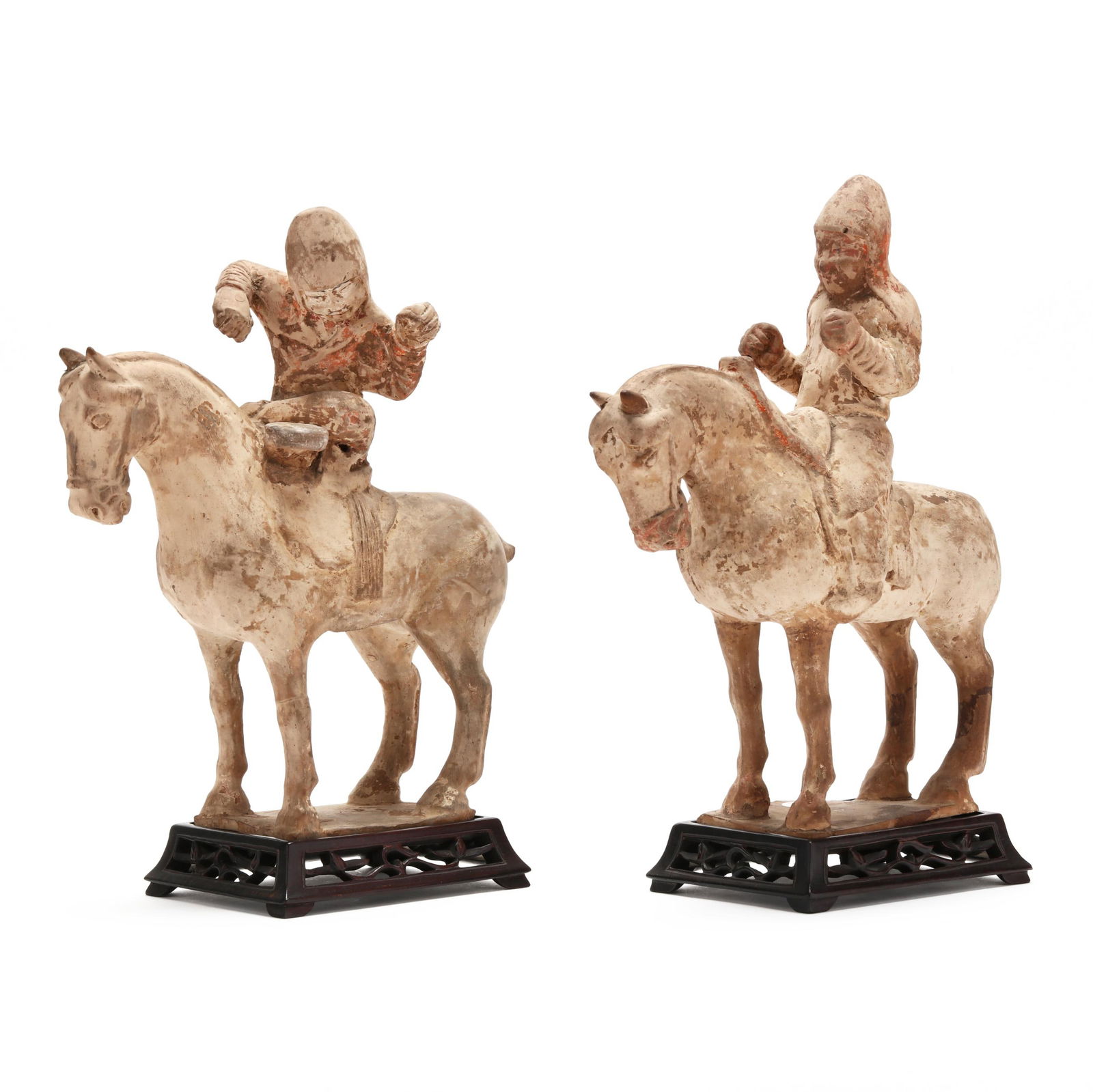 A PAIR OF CHINESE POTTERY TOMB