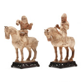 A PAIR OF CHINESE POTTERY TOMB