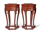 A PAIR OF CHINESE RED LACQUERE