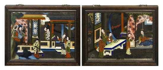 A Pair of Chinese Reverse Paintings