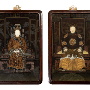 A Pair of Chinese Reverse Glass