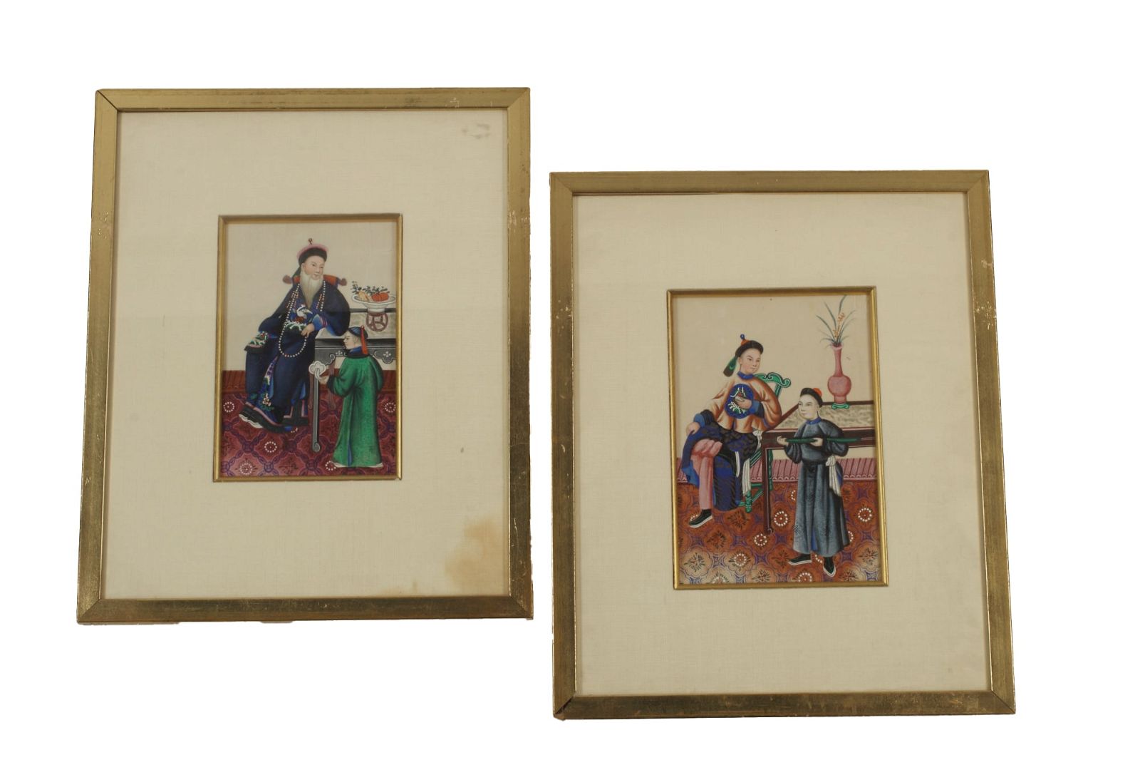 A PAIR OF CHINESE RICE PAPER