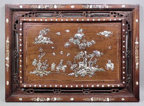 A pair of Chinese rosewood and
