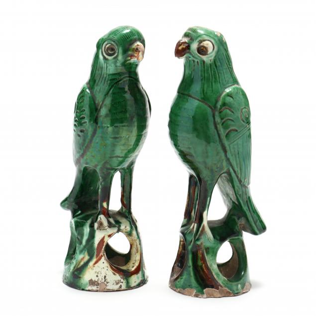 A PAIR OF CHINESE SANCAI GLAZED