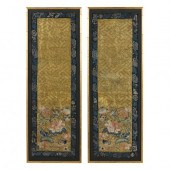 A PAIR OF CHINESE SILK EMBROID