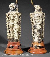 A Pair of Chinese Soapstone Co