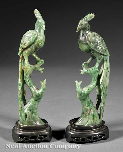 A Pair of Chinese Spinach Jade