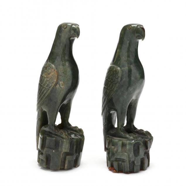 A PAIR OF CHINESE SPINACH JADE