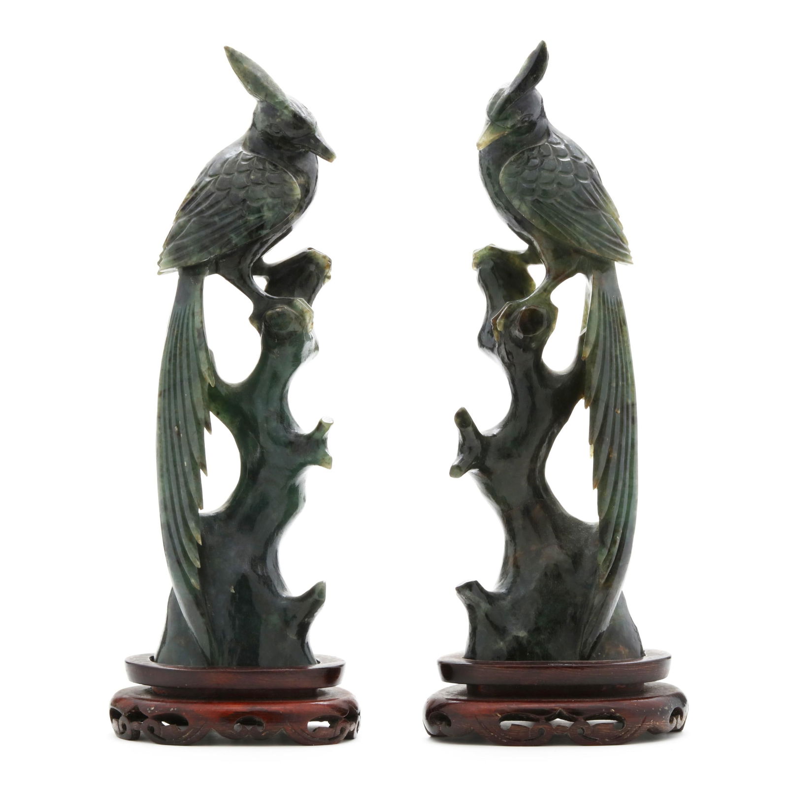 A PAIR OF CHINESE SPINACH JADE