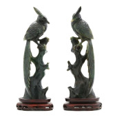 A PAIR OF CHINESE SPINACH JADE