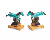 A PAIR OF CHINESE TURQUOISE GL