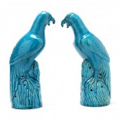 A PAIR OF CHINESE TURQUOISE GL