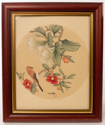 A pair of Chinese watercolours on