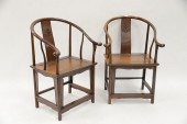 A PAIR OF CHINESE YOKE BACK CH