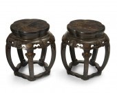 A PAIR OF CHINOISERIE STOOLSA
