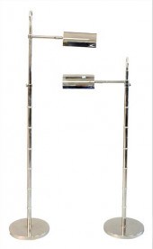 A PAIR OF CHROME ADJUSTABLE FL