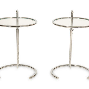 A Pair of Chrome and Glass