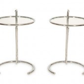 A Pair of Chrome and Glass Adj