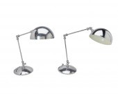 A PAIR OF CHROME DRAFTING LAMP