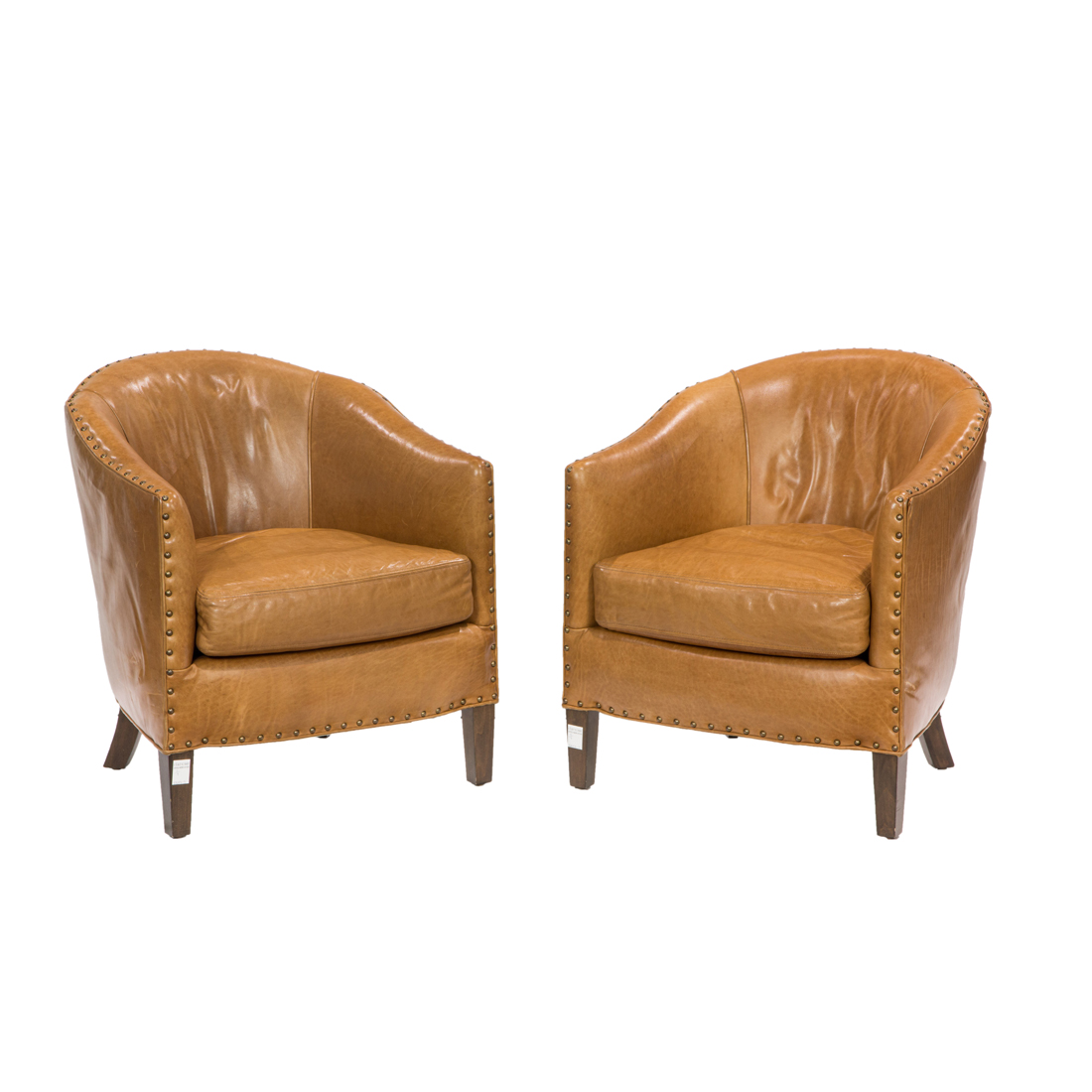 A PAIR OF CISCO HOME LEATHER