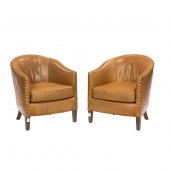 A PAIR OF CISCO HOME LEATHER C