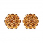 A PAIR OF CITRINE "SPUTNIK" EA