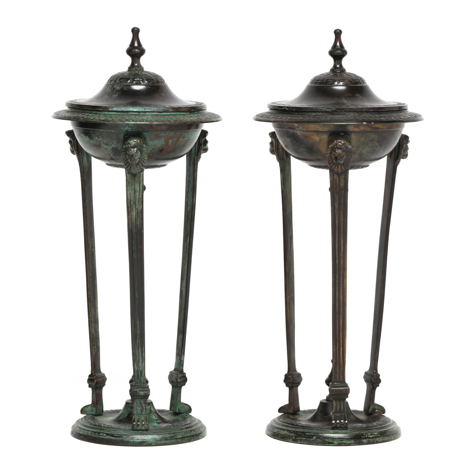 A PAIR OF CLASSICAL STYLE BRONZE