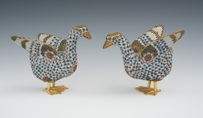 A Pair of Cloisonne Ducks Pair of