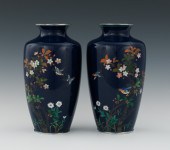 A Pair of Cloisonne Vases in t