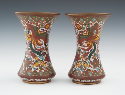 A Pair of Cloisonne Vases in the