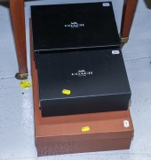 A PAIR OF COACH BOOTS & TWO PA
