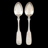 A PAIR OF COIN SILVER TABLESPO