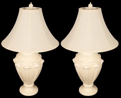 A pair of composition white painted