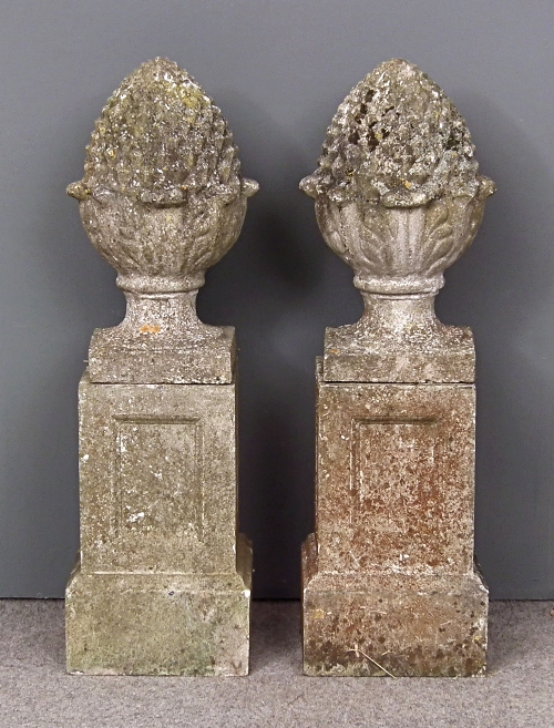 A pair of concrete ''Pine Cone''