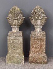A pair of concrete ''Pine Cone