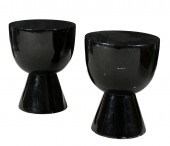 A PAIR OF CONTEMPORARY BLACK R