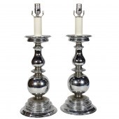 A PAIR OF CONTEMPORARY CHROMED